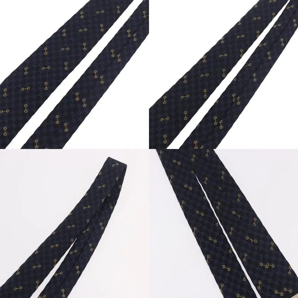 Gucci Horsebit Necktie Silk Jacquard Blue
